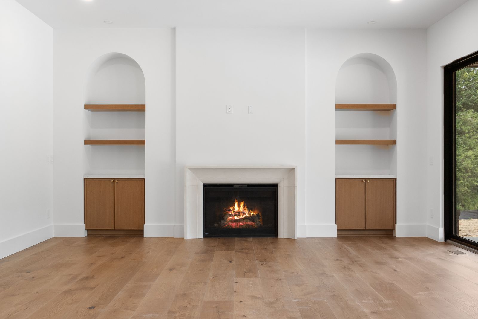 Fireplace detail with built-in cabinetry