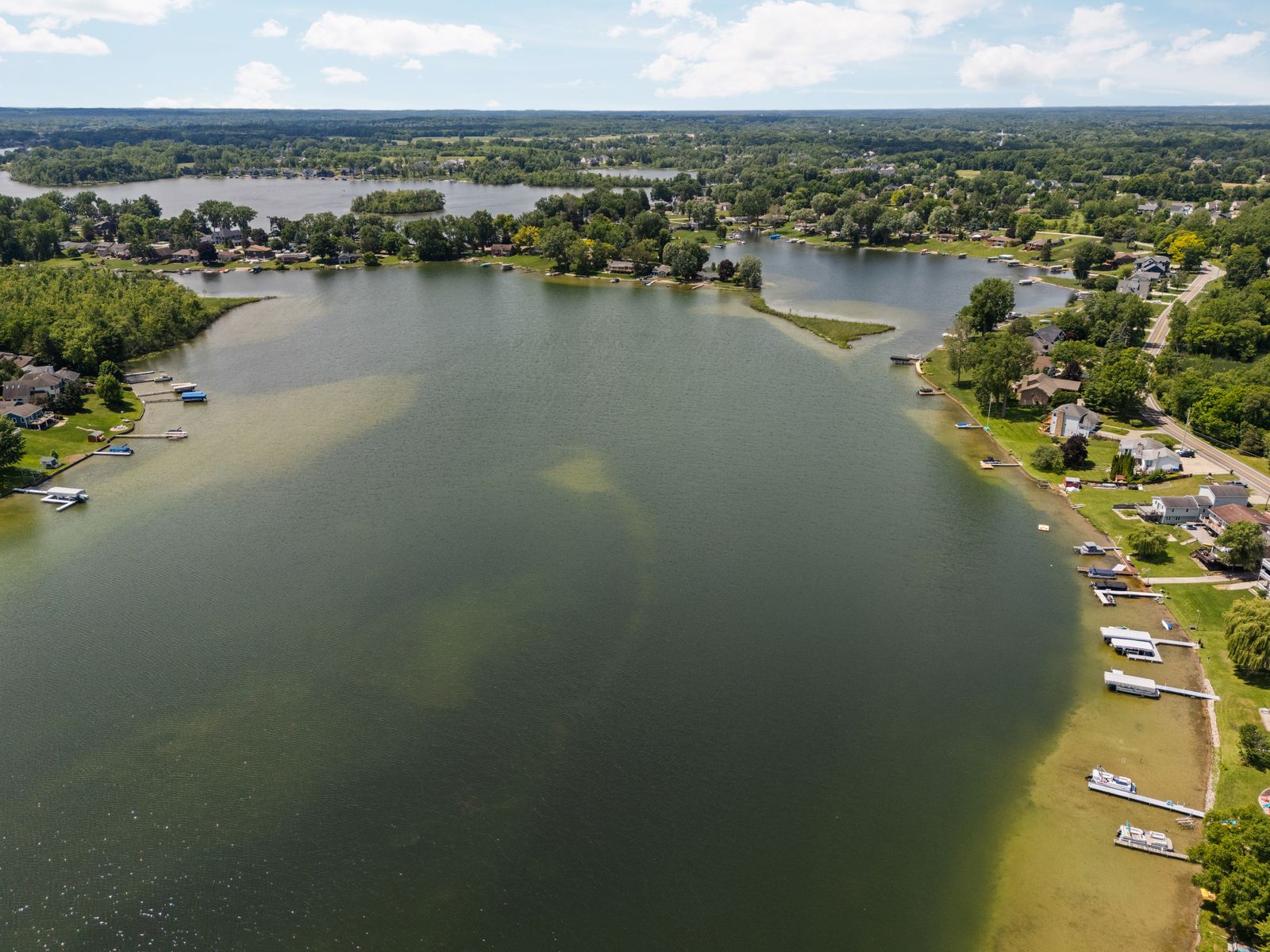 Aerial view of the lake
