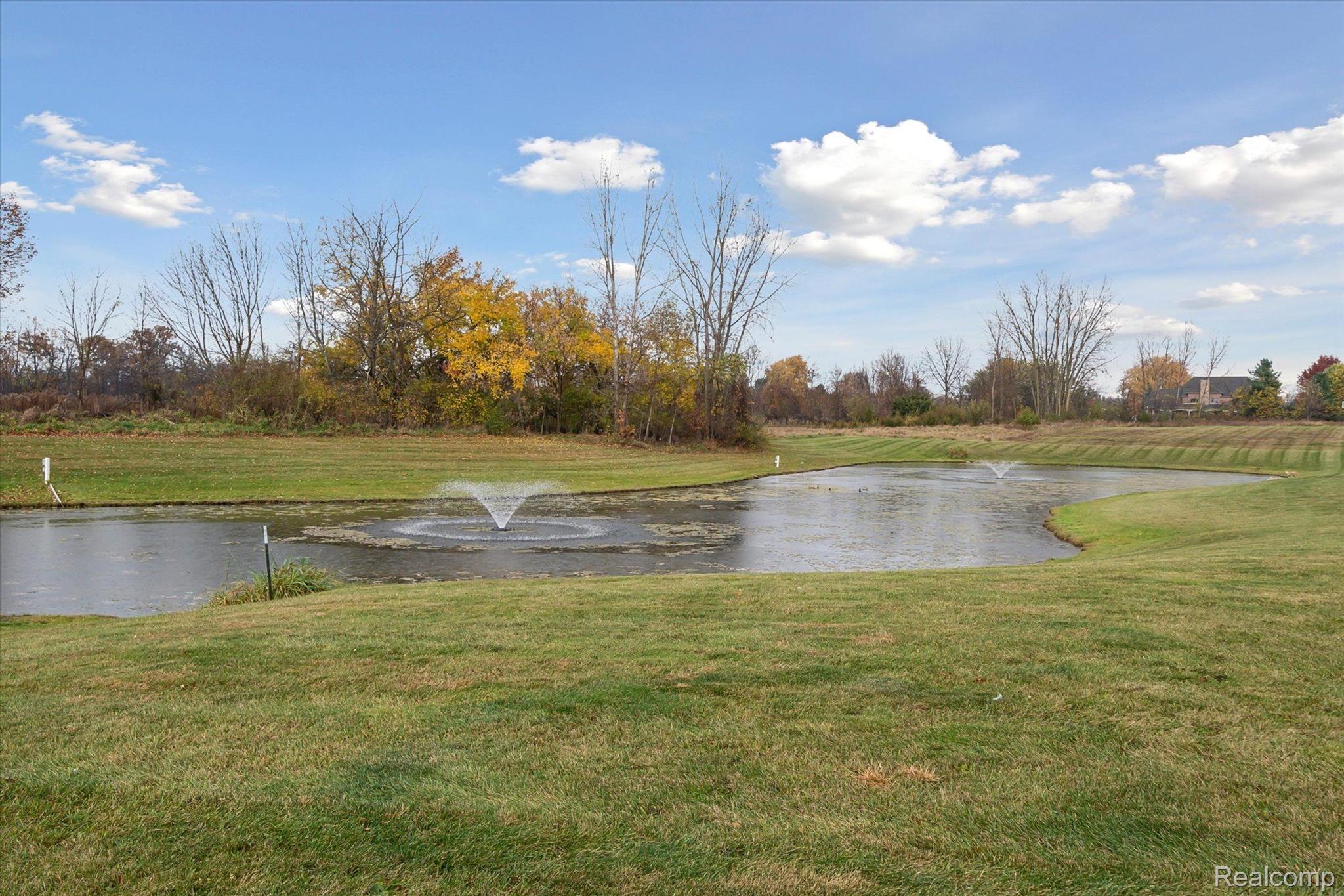 View of the pond beyond the lot