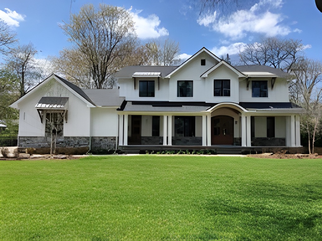 Kensington-built transitional home exterior